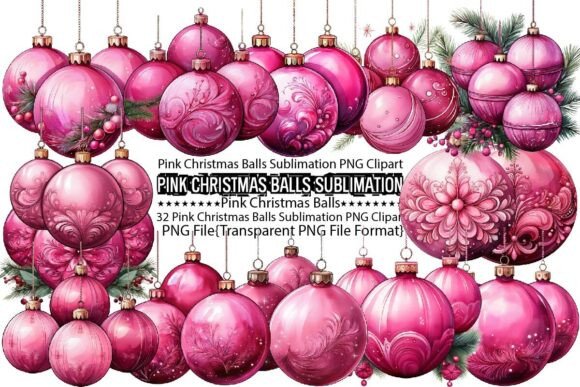 Download Pink Christmas Balls Sublimation Bundle - Pink Collection