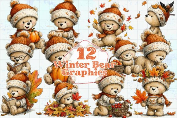 Download Watercolor Winter Bear Graphics PNG - Watercolor winter Collection