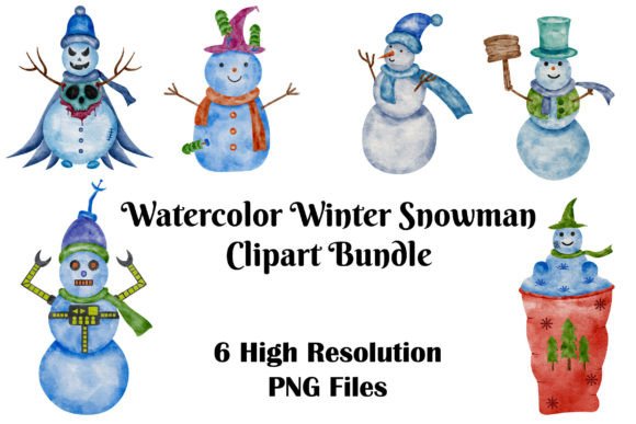 Download Watercolor Winter Snowman Clipart Bundle - Watercolor winter Collection