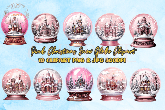 Download Pink Christmas Snow Globe Clipart - Pink Collection