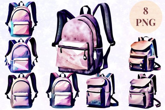 Download Backpack Watercolor 11 Clipart PNG - Backpack watercolor Collection