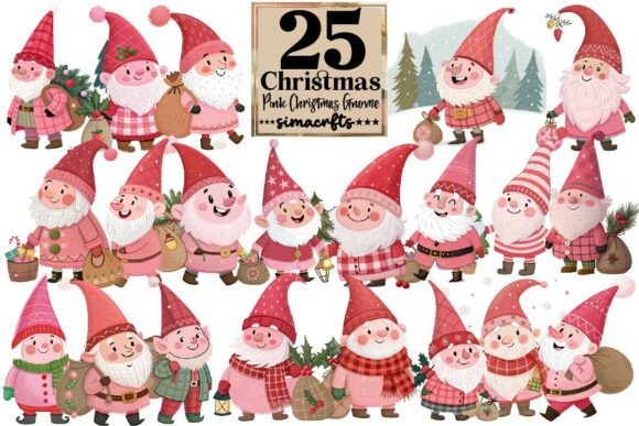 Download Pink Christmas Gnome Sublimation Bundle - Pink Collection
