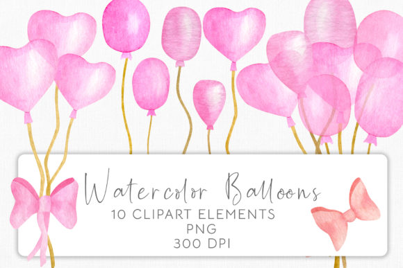 Download Watercolor Pink Balloons Clipart Set - Pink Collection