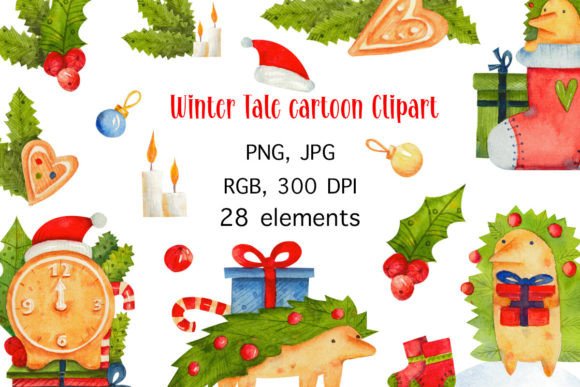 Download Watercolor Winter Tale Cartoon ClipArt - Watercolor winter Collection