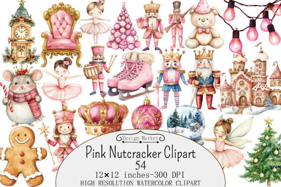 Download Watercolor Pink Nutcracker Clipart - Pink Collection