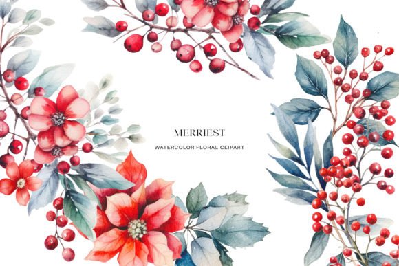 Download Watercolor Winter Berry Christmas Set - Watercolor winter Collection