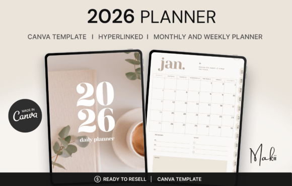 Download 2026 Digital Planner Canva Template - Planner Collection